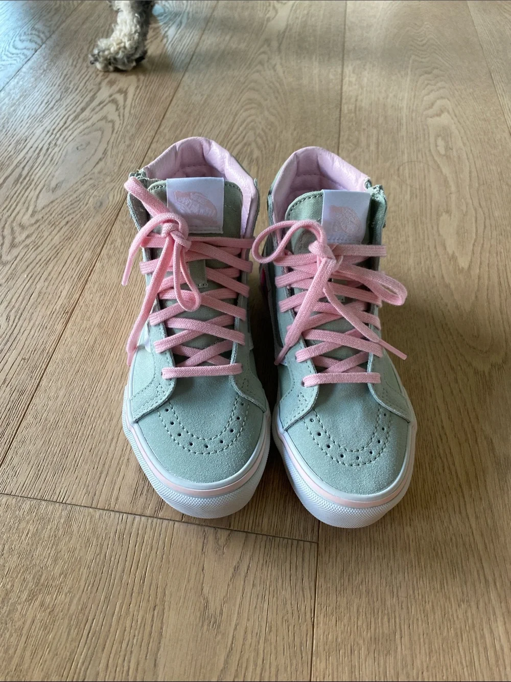 Vans Kids Mint High-Top Sneakers with Pink & Purple Floral Embroidery